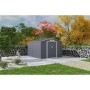 Abri de jardin en acier 8,48 m² - Kit d'ancrage inclus - Gris anthracite